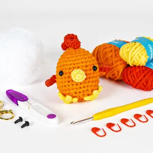 Kit da uncinetto per principianti fai da te bambola di filato animale set con accessori