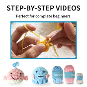 Kit uncinetto principianti con video tutorial passo passo simpatico set filato
