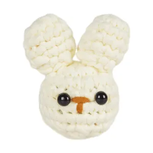 Handgemachte Häkeln weißes Kaninchen Puppe Kopf süß DIY Plüschtier Ornament für Heimdekoration