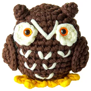 Bambola gufo all'uncinetto fatta a mano kit filato fai da te, simpatico giocattolo peluche.
