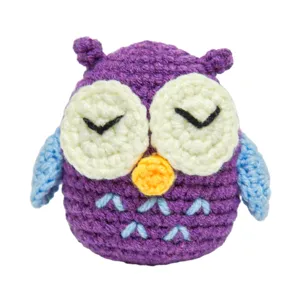 Peluche gufo viola lavorato all'uncinetto simpatico giocattolo bambola decorazione regalo