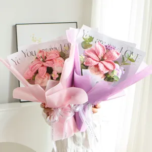 Bouquet di fiori di giglio all'uncinetto fatto a mano regalo insegnanti amici sorpresa romantica