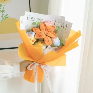 Mazzo di fiori di giglio all uncinetto fatto a mano in lana regalo per festa insegnanti