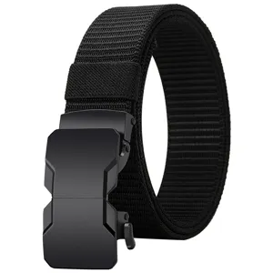 Men's Tactical Belt Outdoor Nylon Woven Elastic Belt With Alloy Quick Release Buckle Casual Jeans Belt