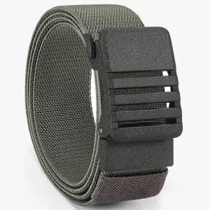 Men's elastic tactical belt with durable automatic buckle, perfect for outdoor casual wear.