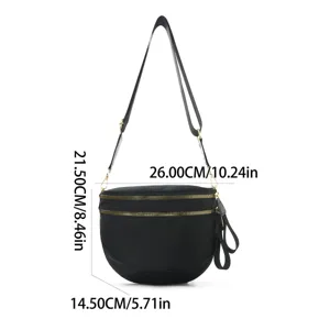 Women Waterproof Oxford Cloth Crescent Crossbody Bag Fashion Casual Simple Shoulder Bag