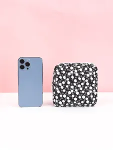 Pochette de rangement pour serviettes hygiéniques à fleurs porte-monnaie mignon sac