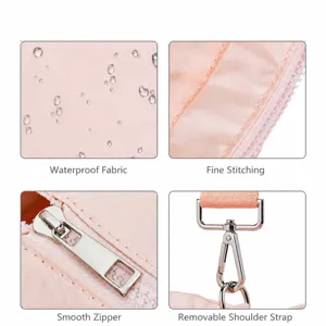 Close-up detail of the women shoulder bag showing waterproof fabric, smooth zipper, and hardware.