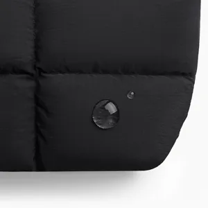 Black quilted puffer clutch bag casual winter cosmetic bag waterproof main display detail.