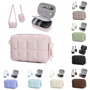 Waterproof Quilted Camera Bag Crossbody Photography Bag For Outdoor Travel Portable Camera Storage Bag