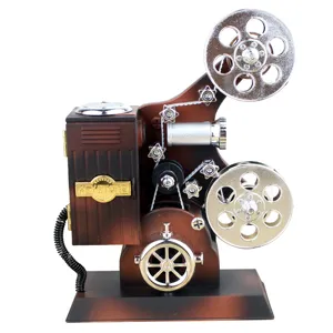 Vintage Retro Film Projector Music Box Desktop Decor Retro Movie Ornament Creative Gift