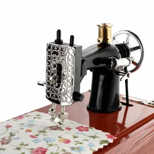 Vintage sewing machine music box model retro home decor craft ornament tabletop display item