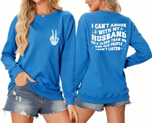Casual novelty slogan print women sweatshirt, comfortable daily wear and stylish streetwear.