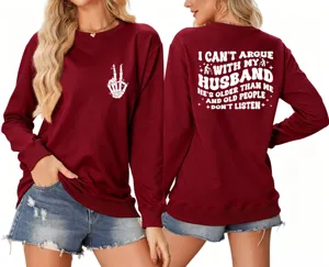 Women's funny letter print long sleeve sweatshirt casual crewneck pullover top with shorts