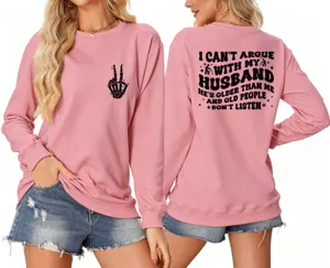 Women's casual long sleeve crewneck graphic print sweatshirt pink pullover top for daily wear