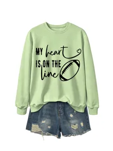 Comoda felpa casual da donna a maniche lunghe con stampa e pantaloncini denim fashion.