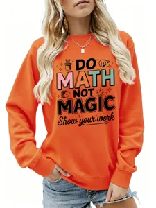 Lässiges Damen Langarm Sweatshirt mit lustigem Mathe und Magie Motiv für Herbst und Winter.