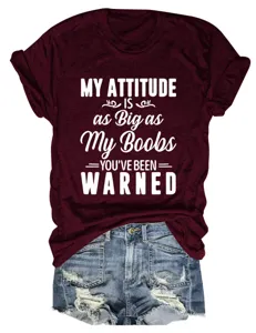 Dames casual t-shirt met ronde hals en korte mouwen met grappige print en denim shorts