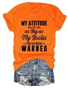 Gedetailleerd overzicht van dames casual korte mouw t-shirt met grappige letterprint.
