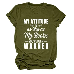 Casual dames T-shirt met letterprint, ronde hals, comfortabele basic zomertop voor dames.