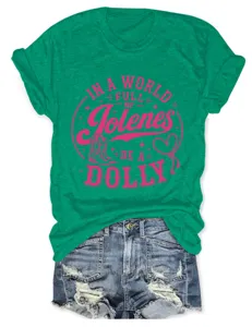 Green short sleeve round neck t-shirt paired with stylish denim shorts for casual daily wear.