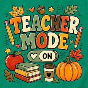 Leuke herfst t-shirt grafisch ontwerp met boeken, potloden en pompoenen voor leraren.