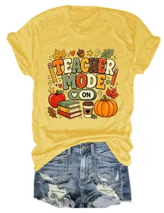 Dames vintage leraar mode grafisch korte mouw t-shirt casual ronde hals zomertop shirt