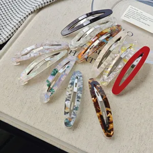 Korean Ins French Vintage Acetate Hair Clip Elegant Oval Bangs Barrette Hair Styling Accessories For Women