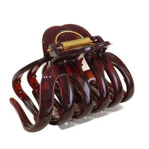 Chocolate brown hair claw clip large shark hair clip for thick hair women daily styling accessories