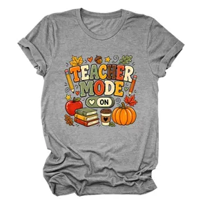 Dames casual korte mouw leraar grafisch t-shirt, comfortabele ronde hals top voor dagelijks.