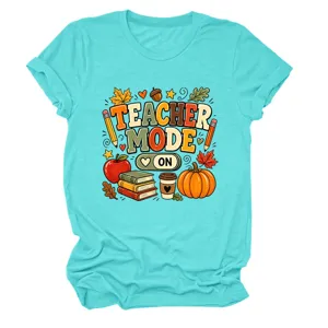 Dames schattige leraar modus korte mouw t-shirt casual herfst grafische top top nieuw.
