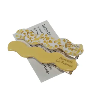 Retro acetate wave hair clip set, elegant side bobby pins for women and girls daily styling.