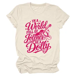 Graphic detail view of a fashion funny women's crewneck short sleeve t-shirt with print.