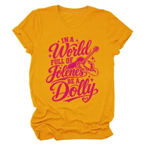 Women's Short Sleeve Graphic T-Shirt Casual Round Neck Tee with Funny Letter Print Top
