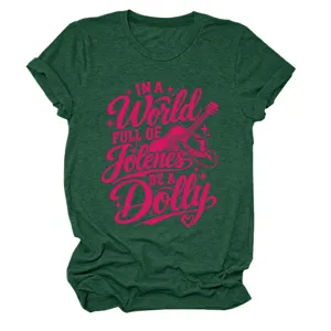 Women casual short sleeve graphic t-shirt with funny letter print and cute vintage style.