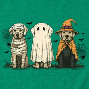 Cute funny halloween dogs t-shirt with cute mummy ghost witch design for women casual wear.