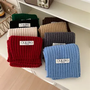 Childrens knitted winter warm scarf soft cute solid color baby neck warmer versatile accessory