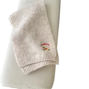 Baby knitted woolen scarf hat set cute puppy embroidery winter warm thick kids fashion knitwear
