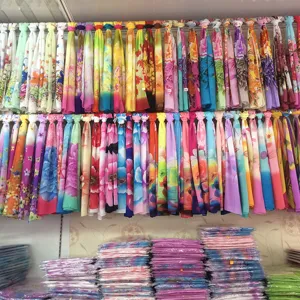 Chiffon printed silk scarf women summer sunscreen beach towel wholesale floral pattern shawl