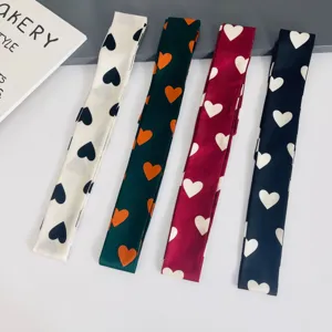 Korean style spring summer thin decorative ribbon silk scarf multi-functional cute hair band