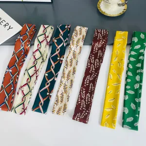Korean style spring summer thin decorative silk scarf ribbon versatile hair band neckerchief