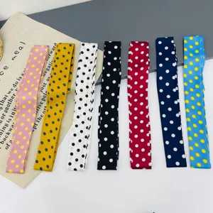Sciarpa lunga a pois multicolore moda fascia per capelli cravatta collo elegante accessorio donna