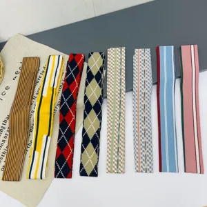 Lunga sciarpa in nastro di seta foulard versatile elegante fascia per capelli borsa