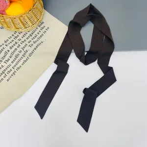 Sciarpa lunga a pois marrone nastro foulard versatile accessorio di modo per donne stile