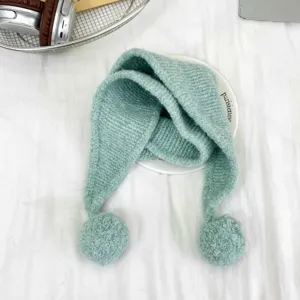 Kids winter knitted scarf with cute pompoms, warm and cozy neck warmer for boys and girls.