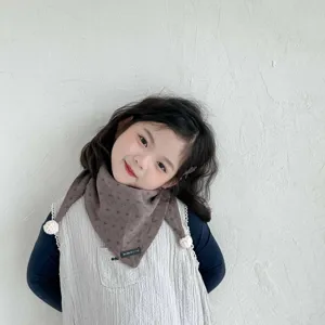 Toddler girls warm triangular scarf autumn winter cute bib windproof baby fashion shawl accessory