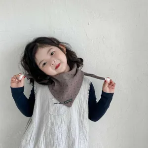 Toddler girl floral triangle scarf cute autumn winter warm bib windproof neckerchief