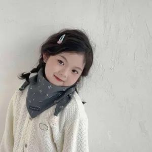 Thick windproof girls triangular scarf baby autumn winter warm neck warmer toddler shawl