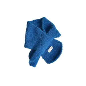 Kids solid color cross scarf winter loop yarn cozy neck warmer for boys and girls