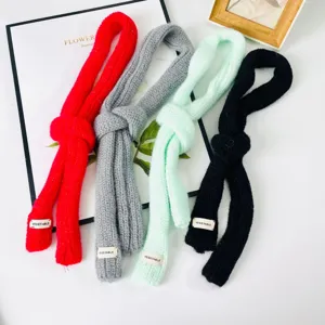 Stile coreano colore caramella sciarpa a maglia stretta lunga versatile inverno caldo moda carina